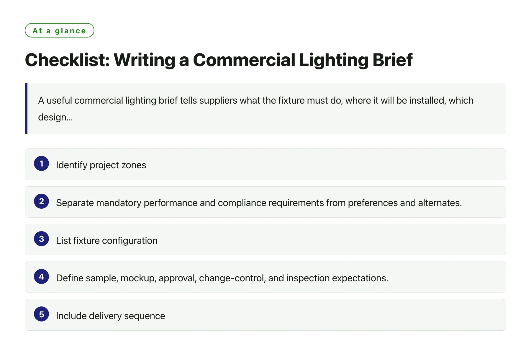 Checklist: Writing a Commercial Lighting Brief——全文要点速览